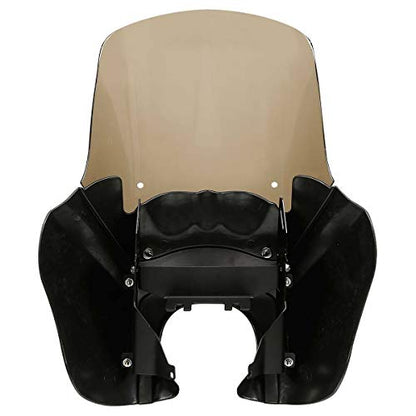 Green-L Matte Black Front Fairing with 15" Windshield Fit for Harley Dyna 2006-2017 T-Sport 2000-2003 - color: Matte Black Fairing w/ Smoked Windshield
