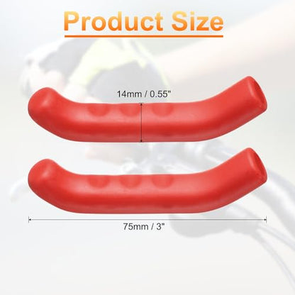 HARFINGTON 3 Pairs Bike Brake Lever Cover Silicone Brake Lever Grip Protector Anti-Slip Brake Handle Protection Covers Sleeve for Mountain Road Bike Cycling, Red - color: Red