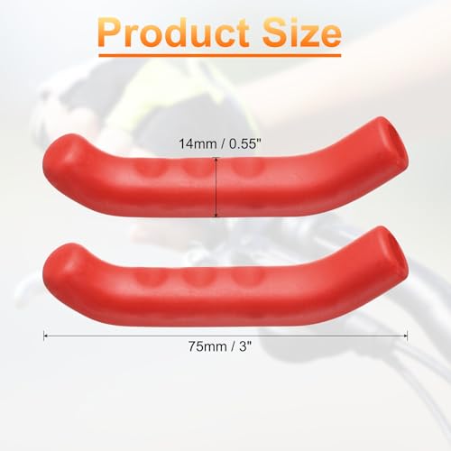 HARFINGTON 1 Pair Bike Brake Lever Cover Silicone Anti-Slip Red | Brake Lever Grip Protector Handle Protection Covers Sleeve for Mountain Road Bike Cycling - color: Red