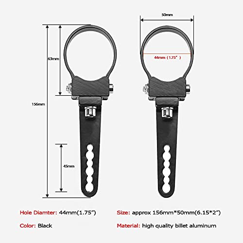 Bull Bar LED Light Mounts - 1.75" Tube Clamps, 2pcs for Off Road Lights - size: 1.75"