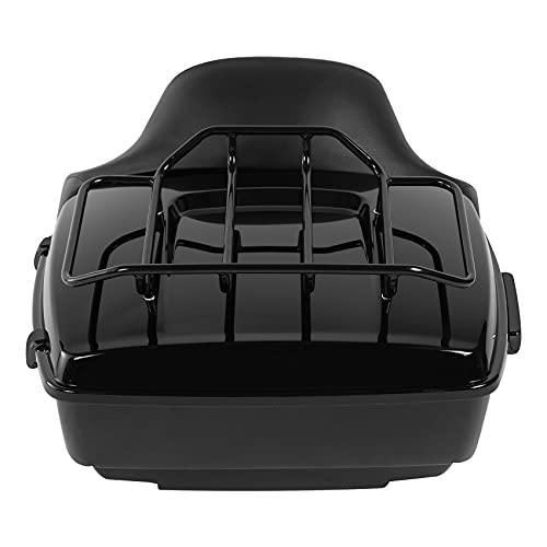 SLMOTO Motorcycle Vivid Black King Tour Trunk Luggage Rack Backrest Fits for Harley Davidson Touring Road King, Road Glide Street Glide and Select CVO Models 2014-2025 - color: CStyle #01