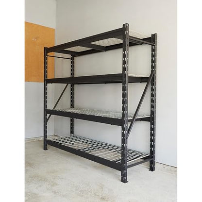 Ironton 4-Tier Industrial Steel Shelving Unit, 8,000-Pound Load Capacity, Garage Storage Rack, 77" W x 24" D x 72" H - size: 4 Tier