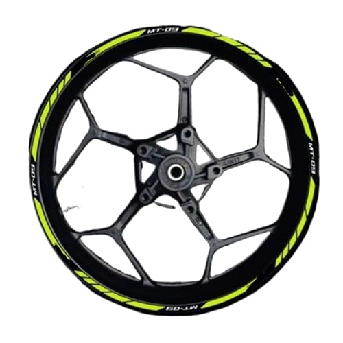 Wheel Stickers for Ya&maha for MT-09 for MT09 for MT 09 Motorcycle Reflective Wheel Sticker Rim Stripe Tape Decal Waterproof Accessories Decals(Color 16) - color: Color 16