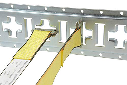 Mytee Products 2 Pack 7" Motorcycle Wheel Chock and 4 Pack 2' X Track Tie Down Rail, ETrack Rail with Horizontal & Vertical Slots.