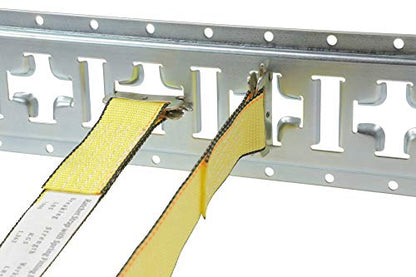 Mytee Products 2 Pack 7" Motorcycle Wheel Chock and 4 Pack 2' X Track Tie Down Rail, ETrack Rail with Horizontal & Vertical Slots.
