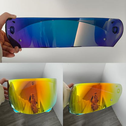HJ-33 Helmet Visor For i90.Replacement Motorcycle Helmet Shield Compatible with HJC i90 (Revo Deep Red) - color: Revo Deep Red