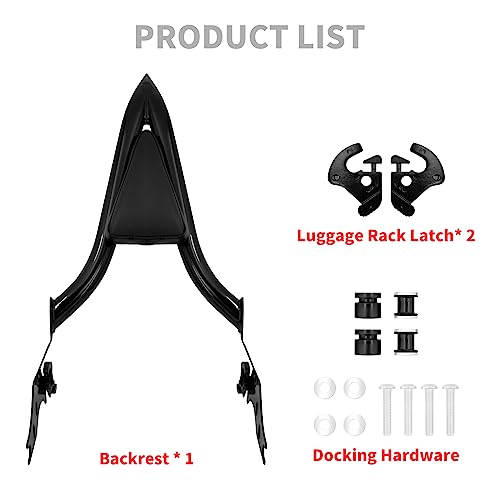 Motorcycle Sissy Bar Detachable Rear Passenger Backrest Pad Fit for Harley Softail Breakout 2013-2023 Fat Boy FLFBS 2018-2023 Black
