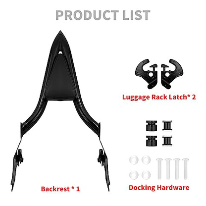 Motorcycle Sissy Bar Detachable Rear Passenger Backrest Pad Fit for Harley Softail Breakout 2013-2023 Fat Boy FLFBS 2018-2023 Black
