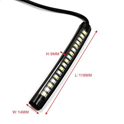 FXC 2x Universal Flexible LED Turn Signal Tail Brake License Plate Light Integrated for Motorcycle Bike ATV Car RV SUV, Brake/Running Tail Light(2Pack) (Amber Red) - color: Amber Red