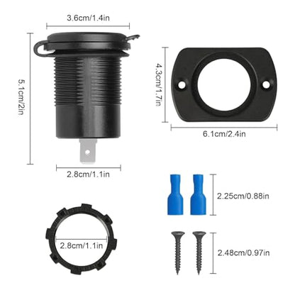 Linkstyle 12V USB Outlet, 30W PD Port & 18W QC3.0 USB A Port Charger Socket with Button & LED Voltmeter for Car Boat Motorcycle RV