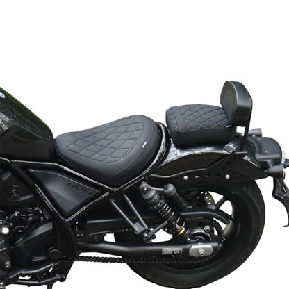 Motorcycle Front Rear Comfort Seat Fit for Rebel 1100 DCT CMX1100 CM1100 2021 2022 2023 2024 2025 2026, Rider Solo Saddle Passenger Back Cushion Pillion Pad, Black - color: Front & Rear - Black