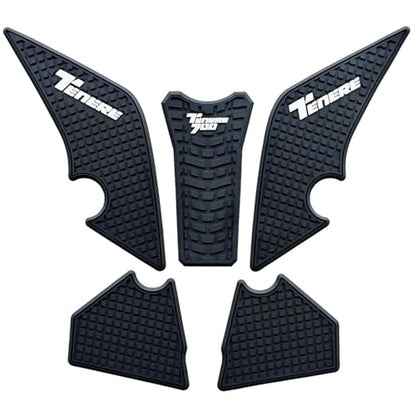 Fuel Gas Tank Pad Protector Stickers Decal Rubber Set Compatible with Tenere 700 T700 XTZ T7 Rally XTZ07 2019 2020 2021 2022 2023 5pcs Black PVC Rubber