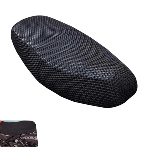 Motorcycle Seat Cover, Spacer Mesh Fabric Ebike Seat Cover, Soft Anti-Slip Cushion Cover, Universal for Dirt Bike,Motorcycle, Scooter (M, Black) - size: M