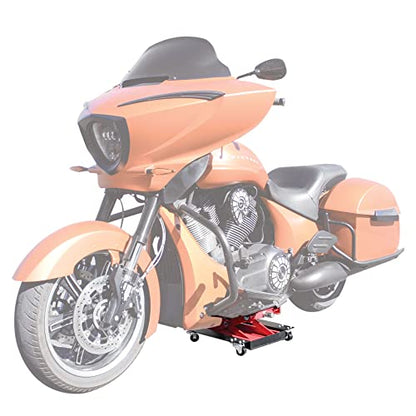 Extreme Max 5001.5059 Wide Motorcycle Scissor Jack with Dolly - 1100 lbs.