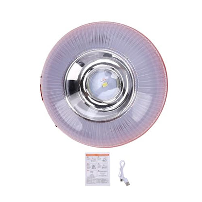 Motorbike Emergency Light, V16 Traffic Rechargeable Magnetic Base LED Yellow Warning Flash White Light, High Visibility for Car Breakdown Camping, Emergency Lights for