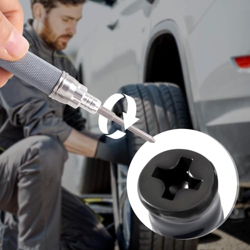 40 Pcs Tire Repair Rubber Nail Kit, Screws in Tire Plugs, Spiral Puncture Vaccum Tires Kits, Self Service Screw Plug Fast Tool for Auto, Motorcycle, Bike (Black, Small) - color: 40 Pcs, Small