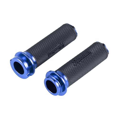 Advanblack AXION Performance Grips, Electronic Throttle Control Grips Compatible with Harley Touring Road Glide Street Glide, Softail - color: Blue