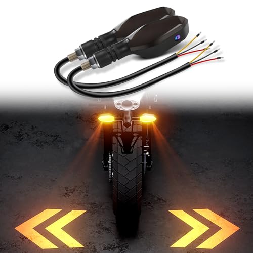 2PCS Led Motorcycle Turn Signals Projector Blinkers, Motorcycle Front Rear Turn Signal with Projection Arrow, 3 Wire Turn Signal Lights for Motorcycles Indicators, 27 DRL Light Modes - color: Diamond Shape