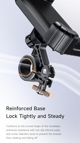 Universal Bike Phone Mount,Motorcycle Phone Holder with One-Key Lock, 360° Rotation Anti-Shake Bicycle Handlebar Clamp, Secure 4-Corner Protection for iPhone, Samsung & 4.2"-6.9" Smartphones