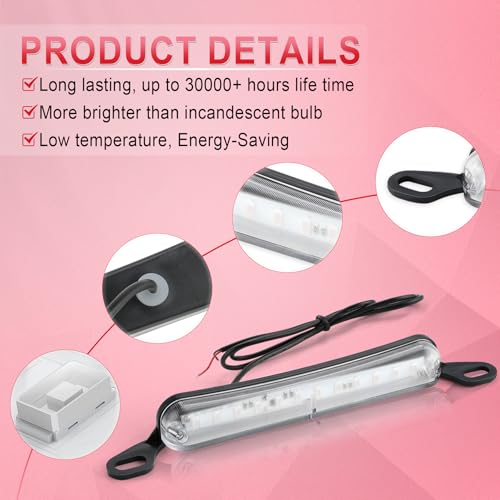 LivTee License Plate Light, Extremely Bright LED License Plate Lights Assembly for Trailer UTV ATV Truck RV Boat, Red - color: Red