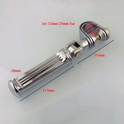 Motorcycle Foot Pegs Rests with U Clamps 1 Inch,1.25 Inch Anti-Vibrate Engine Guard Crash Bar Highway Pegs - color: Silver 2#
