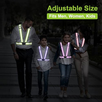 Reflective Vest Running Gear, 2Pack High Visible Safety VES for Cycling Jogging Running Walking, Adjustable for Men Women - color: Blue+Purple