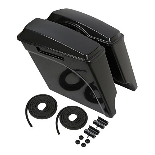 XFMT Motorcycle Saddlebags 5" Stretched Saddle Bags Unpainted Extended Hard Saddlebag For Harley Touring Road King Street Glide Road Glide Electra Glide 1993-2013 - color: Upainted, size: 5" Extended
