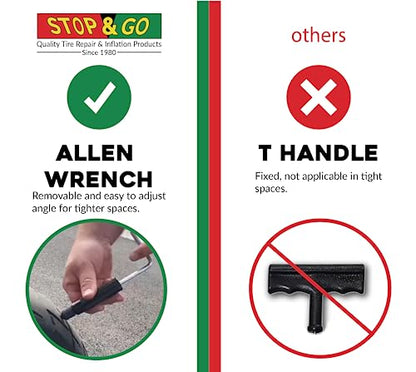 Stop & Go 1000 22 Piece Tubeless Tire Pocket Plugger Repair Kit for Punctures and Flats on Car, Motorcycle, ATV, Jeep, Truck, & Tractor (15 Mushroom Plugs)