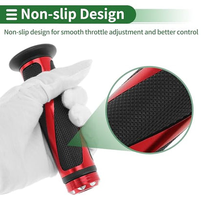 7/8" 22mm 15/16" 24mm Motorcycle Hand Grips Cover Kit Non Slip Aluminum Alloy Rubber Handlebar Grips for Motorcycle Scooter Bicycle ATV Red 1Set - color: Red