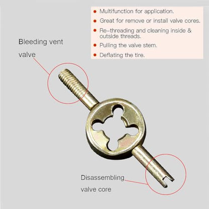 5 Pcs Tire Valve Removal Tool Kit, Valve Core Removal Tool for Car Tire Valve Stem Puller Tools Set Valve Core Remover Tire Repair Stem Tool Deflating Screw Driver Tool Key Chain Design