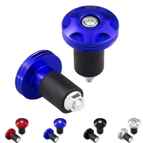 22mm Motorcycle Handlebar Hand Grip End Cap, Personalized and Colorful End Slider Cap Plug Aftermarket Parts Universal.Make Your Motorcycle Unique.2Pcs. - color: Blue