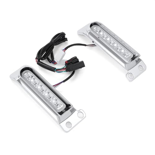 Rear Fender Filler Panel Lights Saddlebag LED Inserts Support Auxiliary Light Fit for Harley Electra Glide Ultra Limited Road King Road Glide 2014-2024 (Chromed Housing Transparent Lens) - color: Chromed Housing Transparent Lens