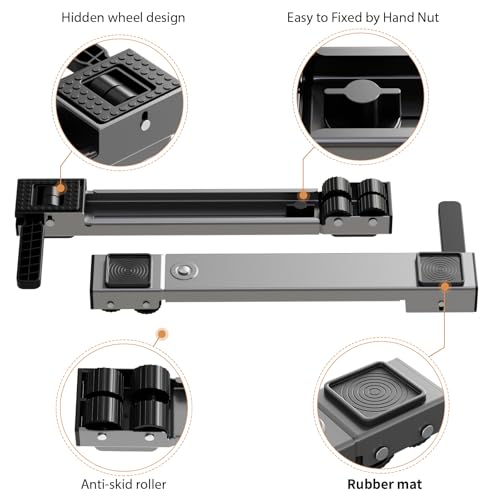 Appliance Rollers Heavy Duty,Newest Extendable Appliance Sliders,Liftable Washing Machine Base,Easily Move Washer and Dryer Machines,Refrigerators,Furniture-Grey - color: Grey