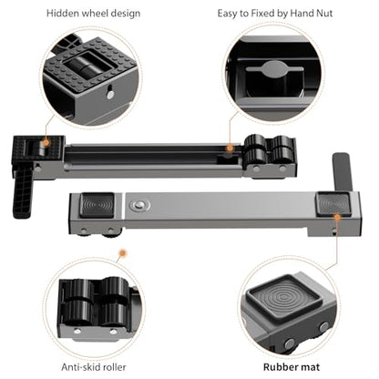 Appliance Rollers Heavy Duty,Newest Extendable Appliance Sliders,Liftable Washing Machine Base,Easily Move Washer and Dryer Machines,Refrigerators,Furniture-Grey - color: Grey