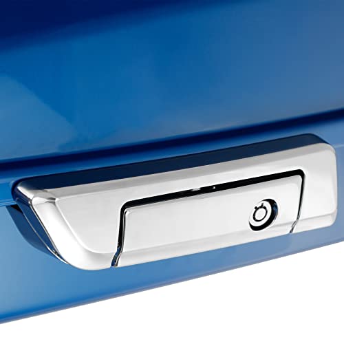 Electric Blue Chopped Luggage Trunk with Backrest Pad Fit for 2014-Up Harley Touring Models Road King Road Glide Street Glide Electra Glide Ultra-Classic - color: Electric Blue Chopped Pack Trunk Set #1
