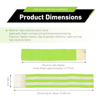4 PCS High Visibility Reflective Bike Pant Clips, Elastic Universal Cycling Wrist Ankle Leg Straps, Night Safety Bicycle Trouser Cuff Clips for Road Mountain Bike Riding - color: Green