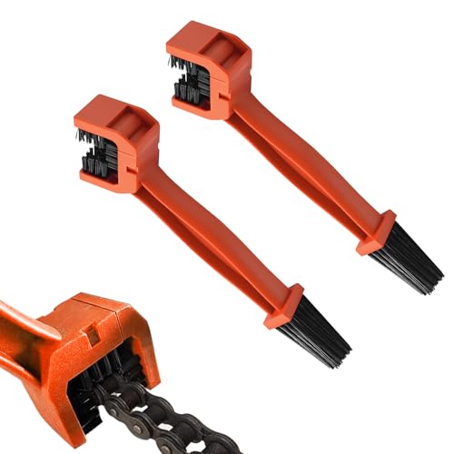 2 PCS Bike or Motorcycle Chain Washer, Motorcycle Chain Cleaning Kit, Motorbike Gear Dirt Stain Cleaning Brush, Bicycle Washer Cleaner Brush Tool for Bicycle Mountain Bike (Orange, 2PCS) - color: Orange, size: 2PCS