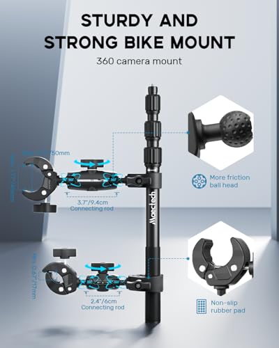 Motorcycle Camera Mount for Insta360 X5/X4/X3 for GoPro Handlebar Mount for DJI Osmo Action Bike Mount for Insta360 X5 Accessories