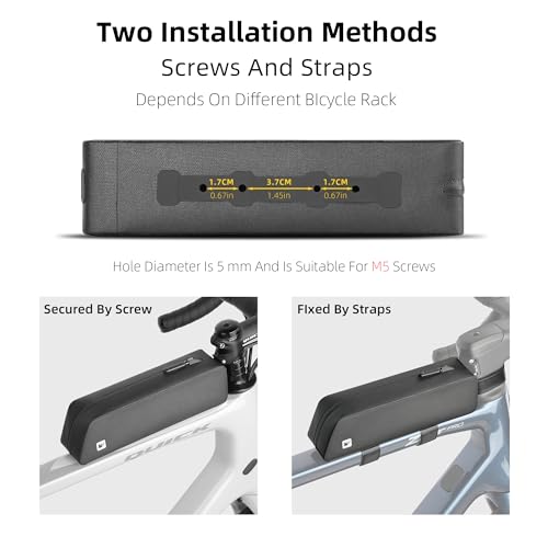 Rhinowalk Bike Frame Bag Waterproof Bicycle Top Tube Bag Cycling Tools Storage Bag for MTB Road Bike Accessory - color: black