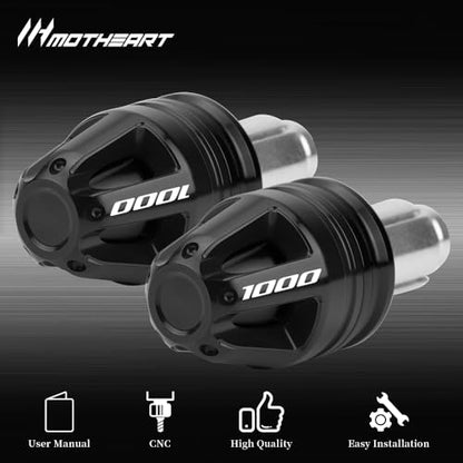 Motorcycle Handlebar End Caps For GSX-R 1000 2001-2025 GSX-R 1000R 2017-2025 7/8” Bars 17mm Diameter CNC Handlebars (See details below) gsx-r 1000 1000r Accessories (Black) - color: Black