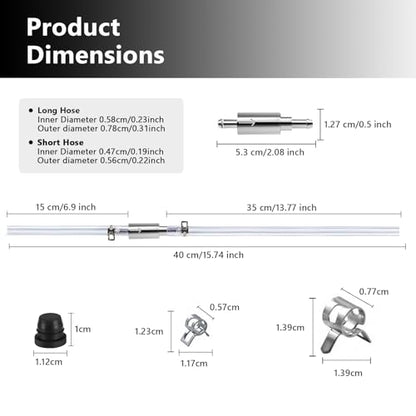 Brake Bleeder Hose- One Way Check Valve Tube Deflation Kit with with Nozzle Cap & Metal Clamp for Motorcycle Clutch (2pack)