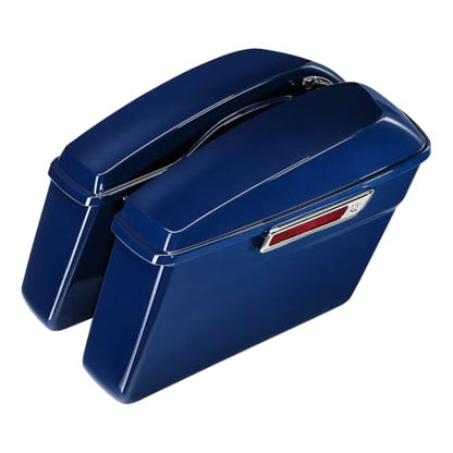 HR3 Bright Billiard Blue Hard Saddlebags Compatible with 2023 Road King Special FLHRXS Fit for 2014-2023 Harley Touring Road King Road Glide Street Glide Electra Glide - color: Bright Billiard Blue