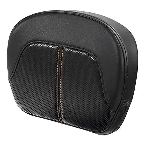 C.C. RIDER Meridian Detachable Passenger Sissy Bar Backrest Pad Fit for Harley Touring Road King Street Glide Electra Glide Road Glide 1994-2021 Softail 2018-2022 - color: Orange Stitching, size: Style F
