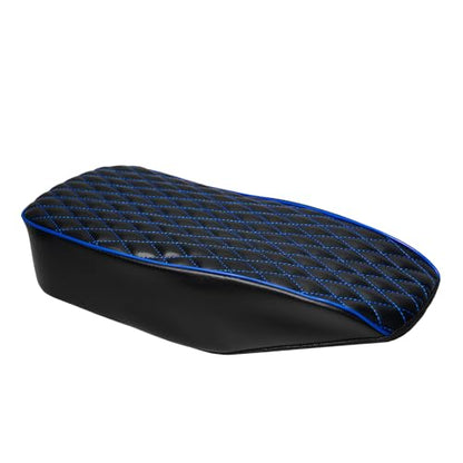 JMCHstore Blue Diamond Stitch Retro Upgraded 17'' Seat Cover for Coleman BT200X Mini Bike 196cc, Hisun 200-7 for Viper 200cc Trail Bike Cushion Replacement Parts - color: Blue Stitch