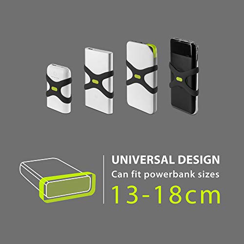 BONE Power Strap, Bicycle Power Bank Mount for Bike Tie Series, Scratch-Free Silicone Strap with Anti-Slip X-Shaped Design, Quick Setup Holder Compatible with Most Portable Chargers - style: Charger Mount