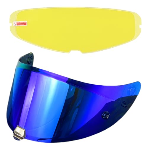 HJ-26 Helmet Visor with Anti Fog Film,UV Protection Helmet Face Shield Compatible with HJ26,HJC Rpha 70,Rpha 70 St,Rpha 11,Rpha 11 Pro,HJ-26St (Revo Deep Blue+Anti Fog Film) - color: Revo Deep Blue+anti Fog Film