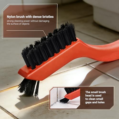 12 Pieces Nylon Brush Set, Nylon bristles for Cleaning Welding Slag and Rust,Scratch Brush with Mini Head & Hanging Hole for Everyday Cleaning - color: Nylon