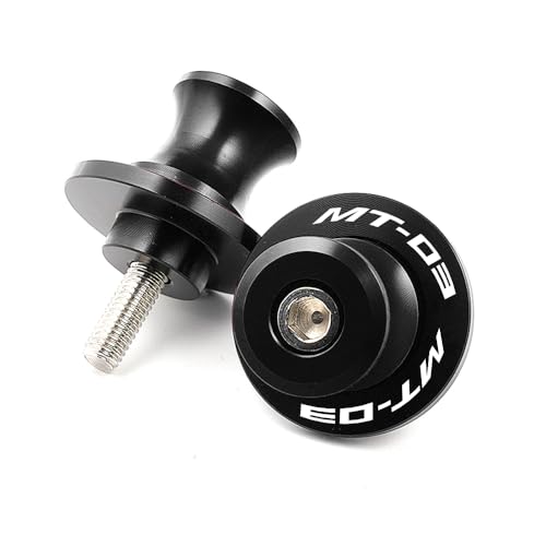 MOWOK Fit For YAMAHA MT-03 MT03 2015 2016 2017 2018 2019 2020 2021 2022 2023 2024 2025 2026 Motorcycle 6MM Swingarm Spools Slider M6 Stand Screws (Black) - color: Black