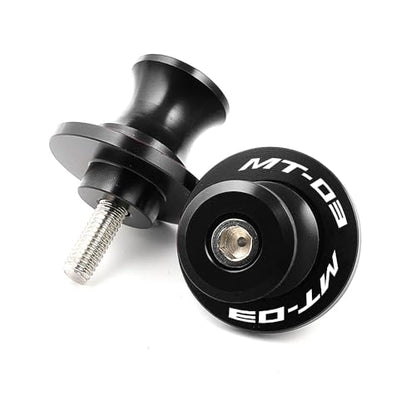 MOWOK Fit For YAMAHA MT-03 MT03 2015 2016 2017 2018 2019 2020 2021 2022 2023 2024 2025 2026 Motorcycle 6MM Swingarm Spools Slider M6 Stand Screws (Black) - color: Black
