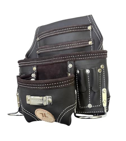 Zeluga 20-111 10 Pocket Rigger Heavy Duty Leather Tool Bag, Oil Tanned - color: Oil Tanned